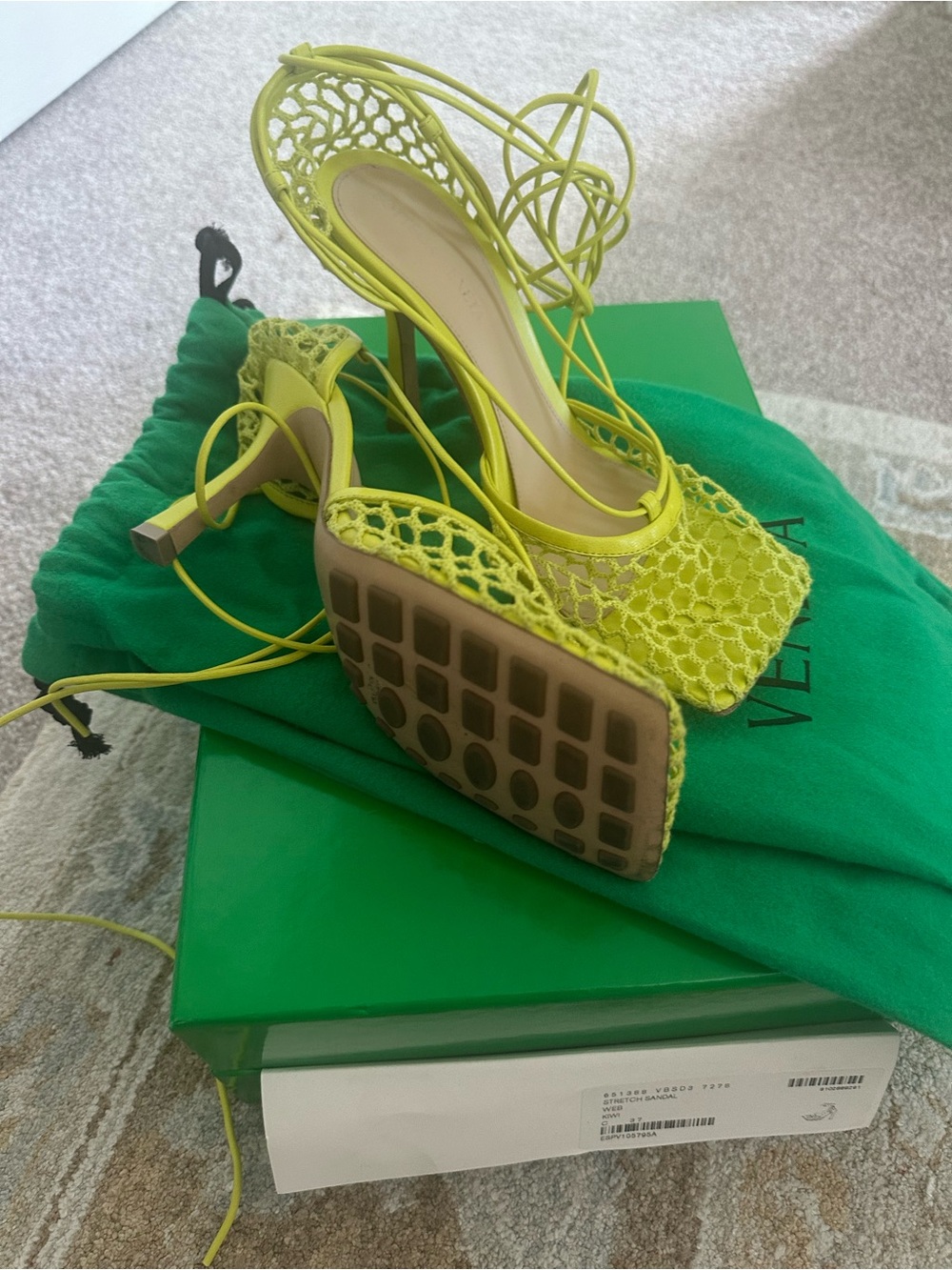 Bottega Veneta Mesh Stretch Sandals